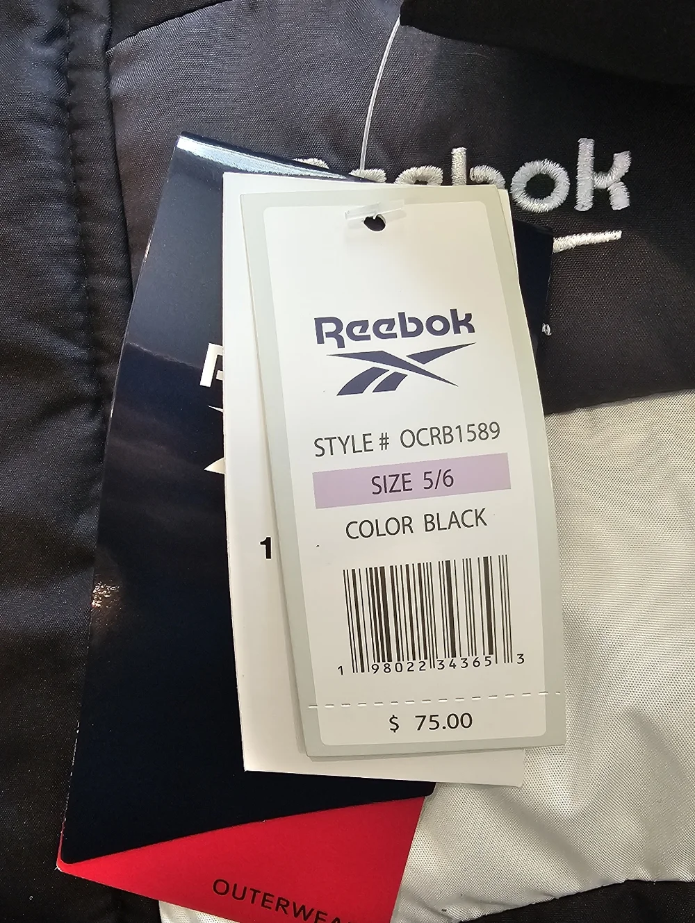 Reebok Boys Puffer Jacket Size 5 / 6